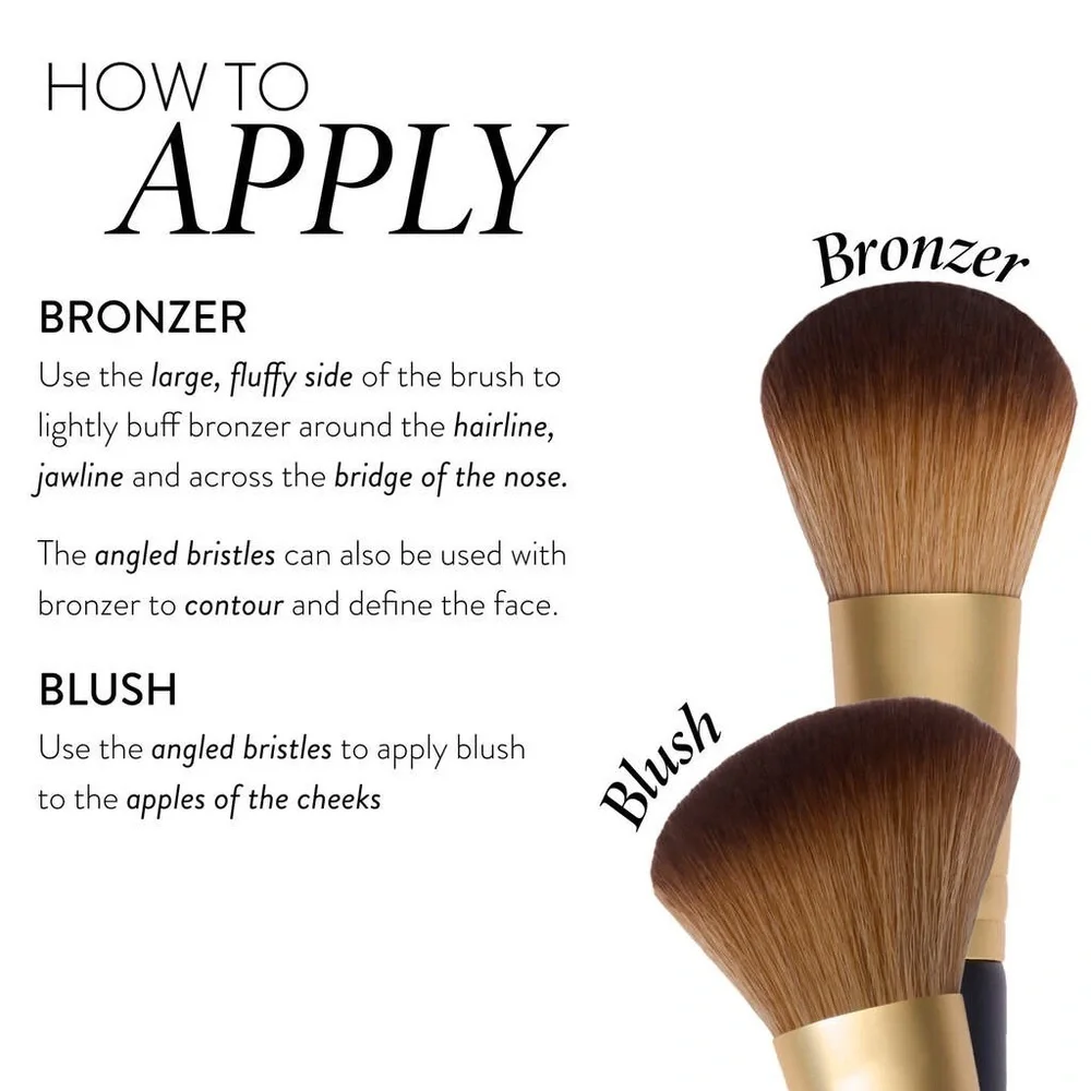 NEW Laura Geller Dual-Ended 2-in-1 Brush - Blush & Bronzer ends